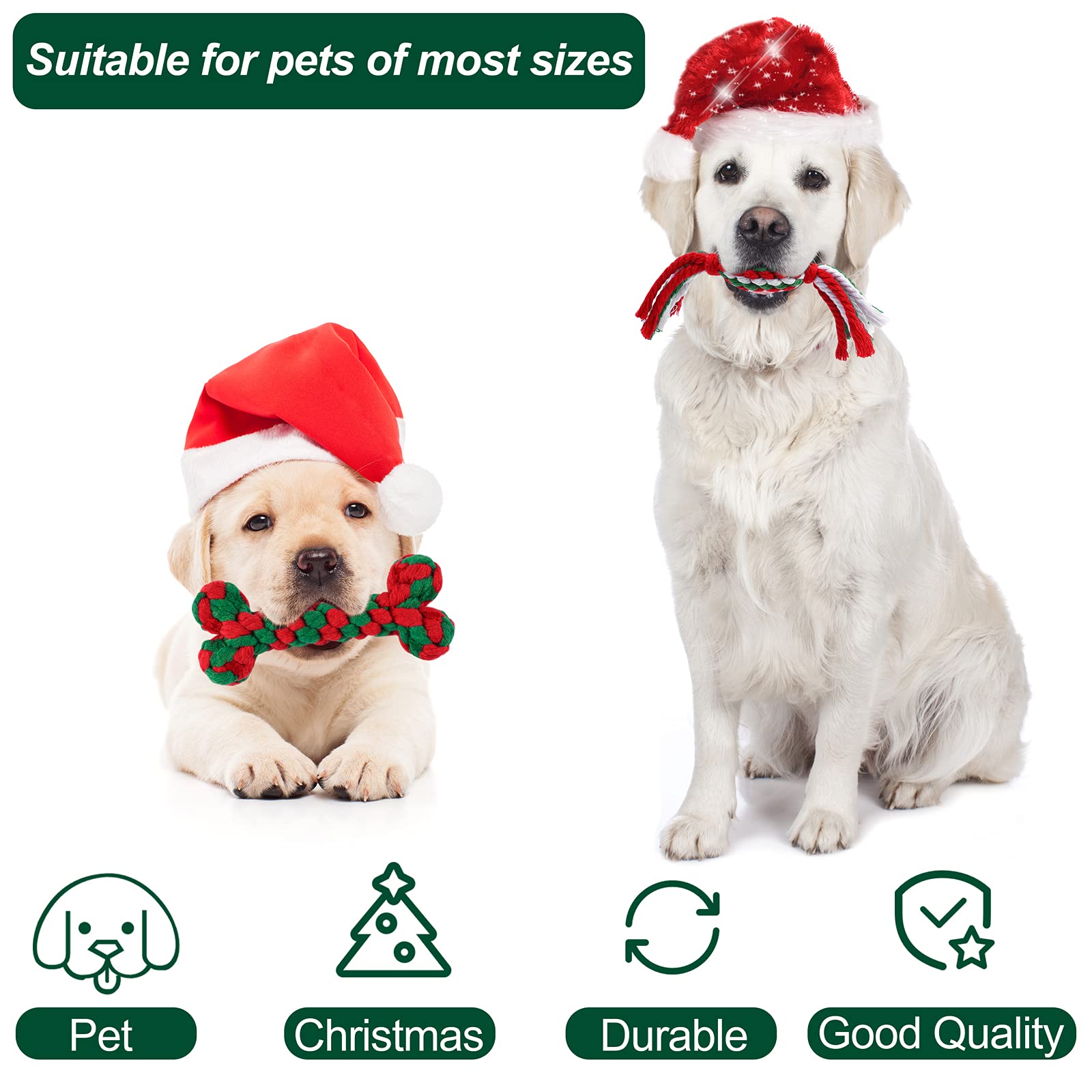 Amazon | Pedgot 6ピース クリスマス ペット 噛むおもちゃ 犬 ロープ